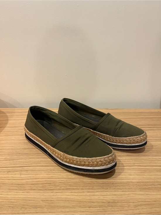 Prada Shoes - Prada Olive Green Espadrille Slip-On Shoes